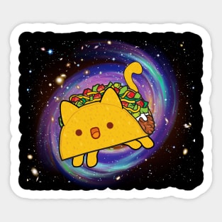 Funny Galaxy Taco Cat Tee Gift For Taco and Pizza Lover Sticker